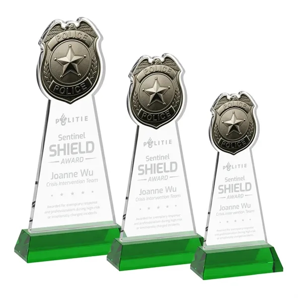 Item #AWS4256-G Police Badge Award on Hartford Base - Green