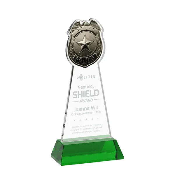 Item #AWS4256-G Police Badge Award on Hartford Base - Green