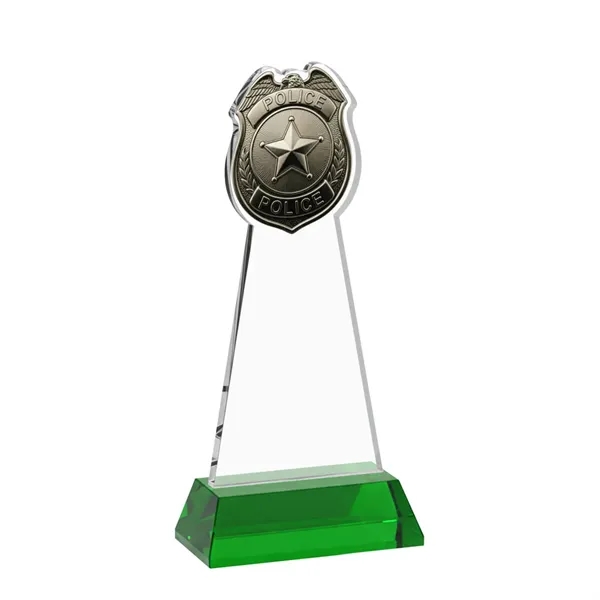 Item #AWS4256-G Police Badge Award on Hartford Base - Green
