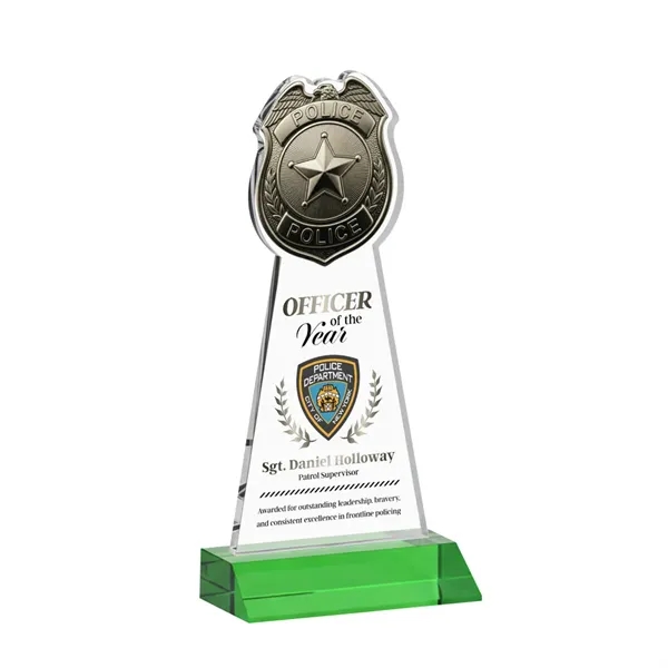 Item #AWARD AWV425-G Police Badge VividPrint™ Award - Green