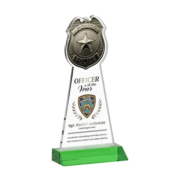 Item #AWARD AWV425-G Police Badge VividPrint™ Award - Green