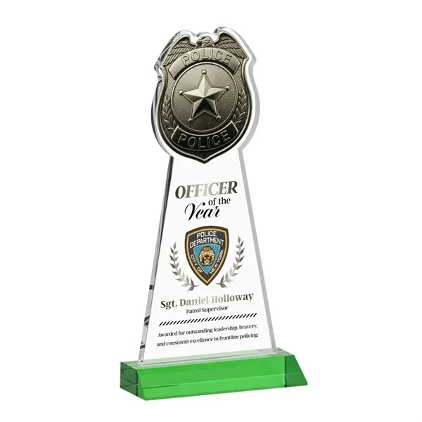 Item #AWARD AWV425-G Police Badge VividPrint™ Award - Green