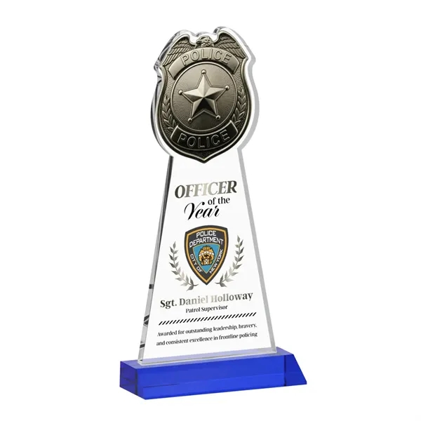 Item #AWARD AWV425-L Police Badge VividPrint™ Award - Blue