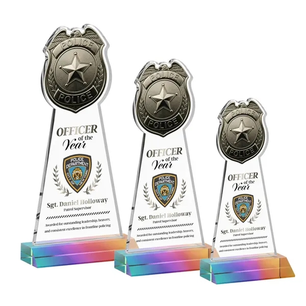 Item #AWARD AWV425-M Police Badge VividPrint™ Award - Prismatic