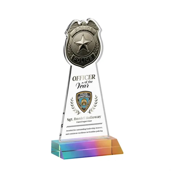 Item #AWARD AWV425-M Police Badge VividPrint™ Award - Prismatic