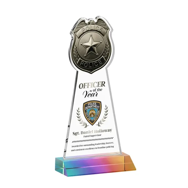 Item #AWARD AWV425-M Police Badge VividPrint™ Award - Prismatic