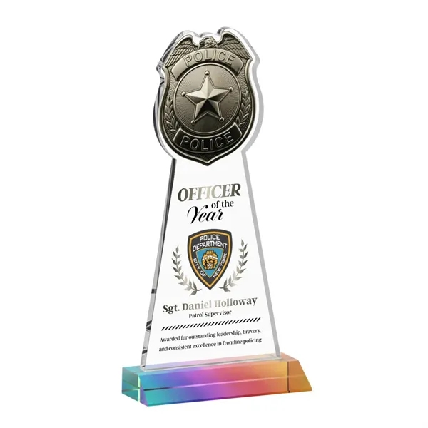 Item #AWARD AWV425-M Police Badge VividPrint™ Award - Prismatic
