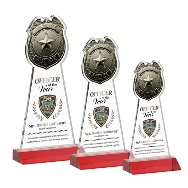 Item #AWARD AWV425-R Police Badge VividPrint™ Award - Red