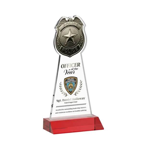Item #AWARD AWV425-R Police Badge VividPrint™ Award - Red