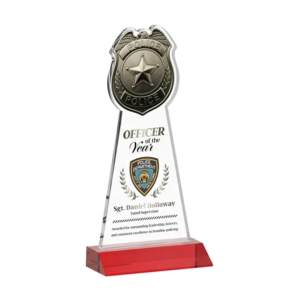 Item #AWARD AWV425-R Police Badge VividPrint™ Award - Red