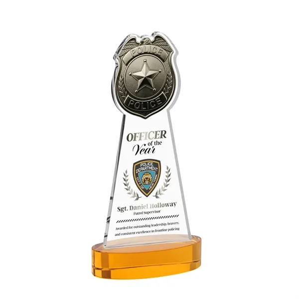 Item #AWV4255-A Police Badge VividPrint™ Award on Alberton Base - Amber