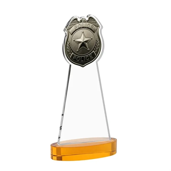 Item #AWV4255-A Police Badge VividPrint™ Award on Alberton Base - Amber
