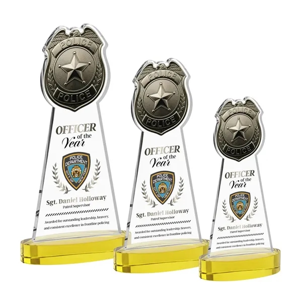 Item #AWV4255-D Police Badge VividPrint™ Award on Alberton Base - Gold