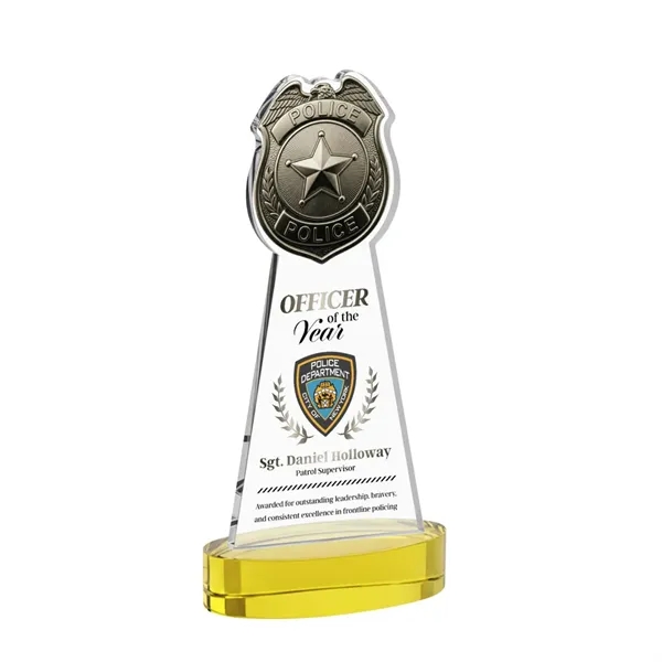 Item #AWV4255-D Police Badge VividPrint™ Award on Alberton Base - Gold