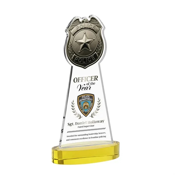 Item #AWV4255-D Police Badge VividPrint™ Award on Alberton Base - Gold