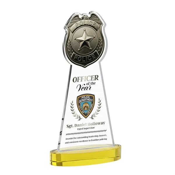 Item #AWV4255-D Police Badge VividPrint™ Award on Alberton Base - Gold