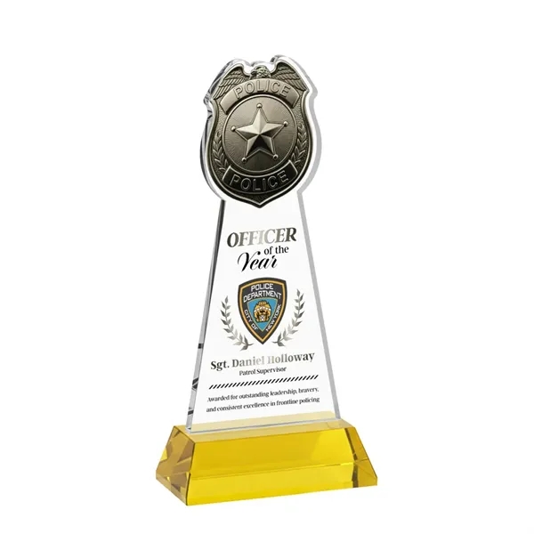Item #AWV4256-D Police Badge VividPrint™ Award on Hartford Base - Gold