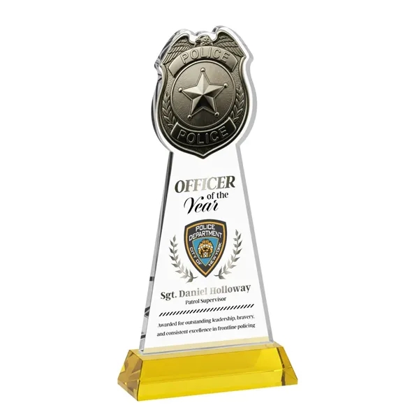 Item #AWV4256-D Police Badge VividPrint™ Award on Hartford Base - Gold