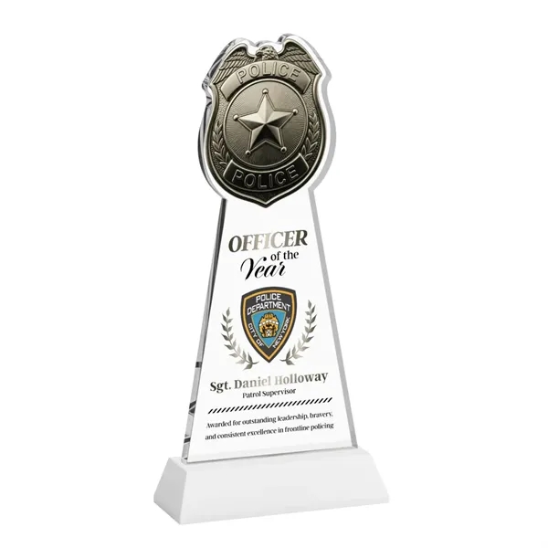 Item #AWV4256-W Police Badge VividPrint™ Award on Hartford Base - White