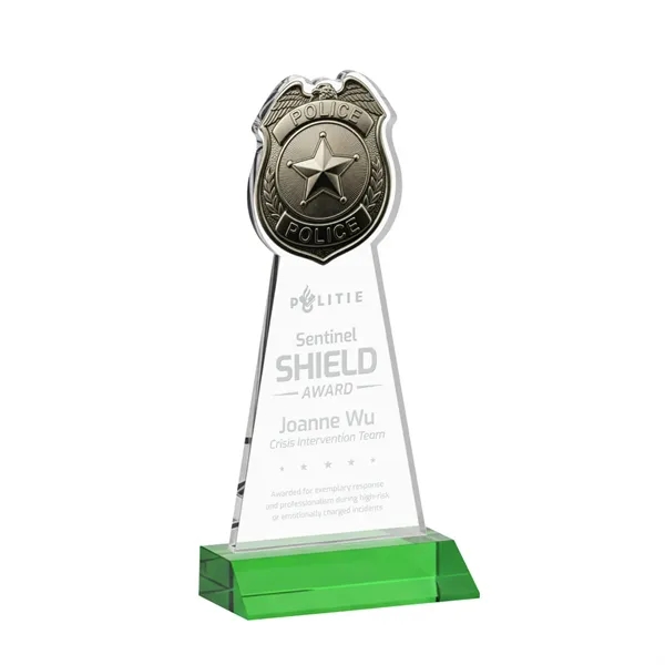 Item #AWARD AWS425-G Police Badge Award - Green