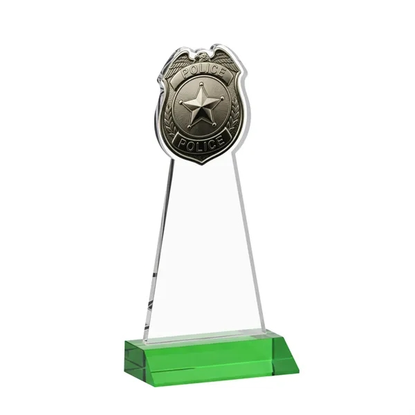 Item #AWARD AWS425-G Police Badge Award - Green
