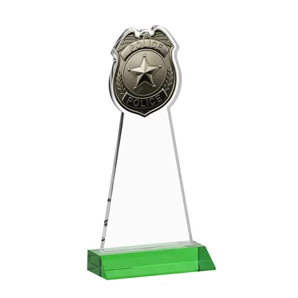 Item #AWARD AWS425-G Police Badge Award - Green