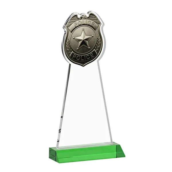 Item #AWARD AWS425-G Police Badge Award - Green