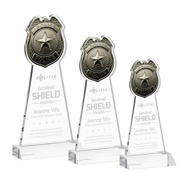 Item #AWARD AWS425 Police Badge Award - Clear