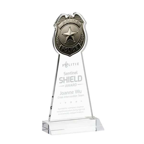 Item #AWARD AWS425 Police Badge Award - Clear
