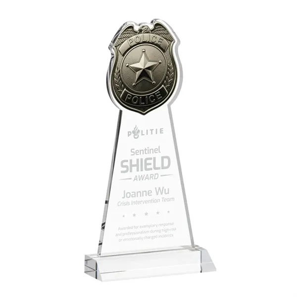 Item #AWARD AWS425 Police Badge Award - Clear