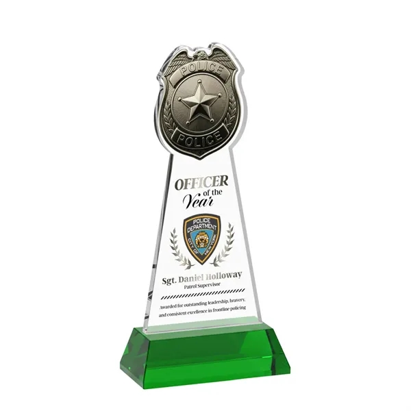 Item #AWV4256-G Police Badge VividPrint™ Award on Hartford Base - Green