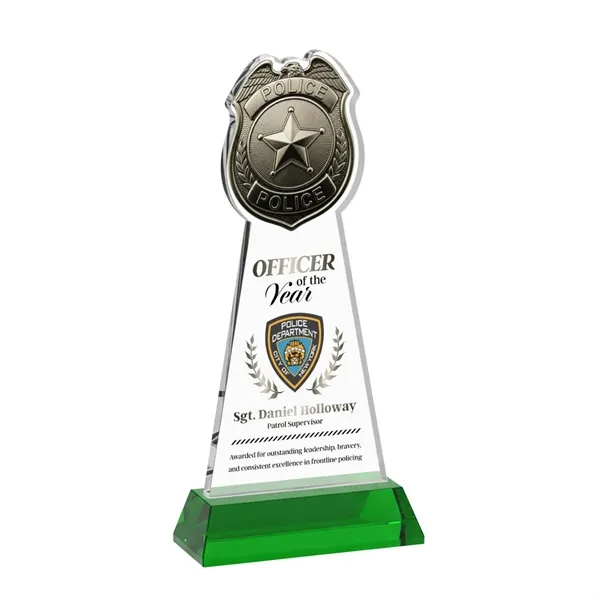 Item #AWV4256-G Police Badge VividPrint™ Award on Hartford Base - Green