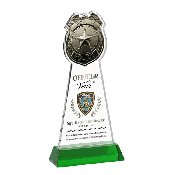 Item #AWV4256-G Police Badge VividPrint™ Award on Hartford Base - Green