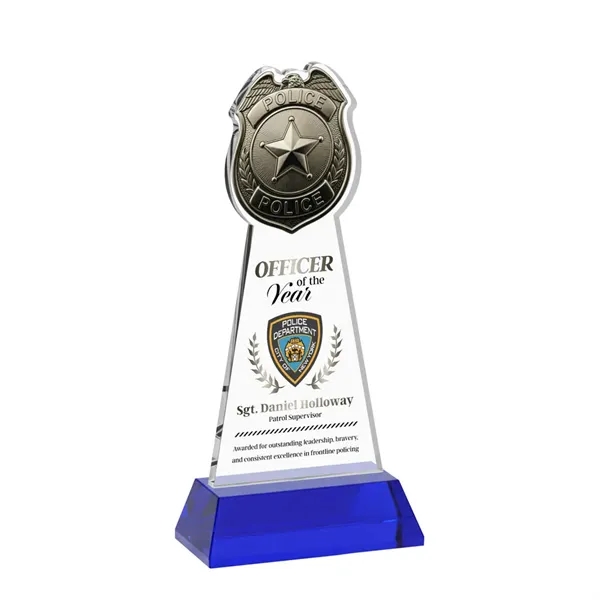Item #AWV4256-L Police Badge VividPrint™ Award on Hartford Base - Blue