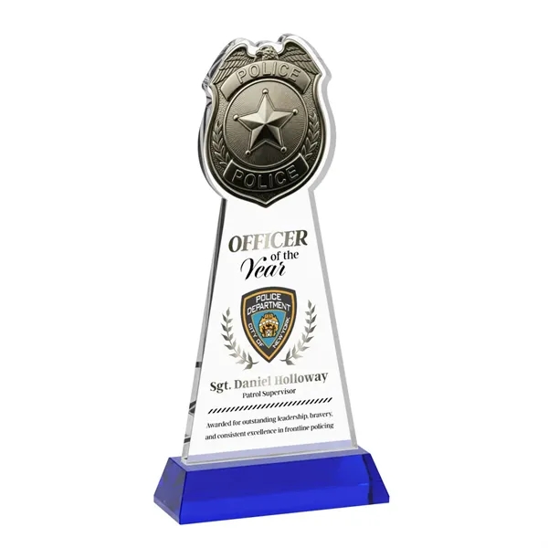 Item #AWV4256-L Police Badge VividPrint™ Award on Hartford Base - Blue