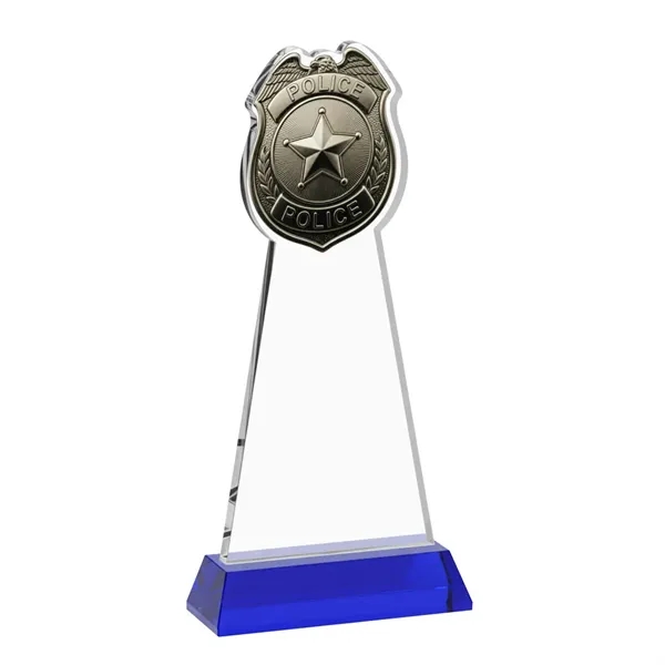 Item #AWV4256-L Police Badge VividPrint™ Award on Hartford Base - Blue