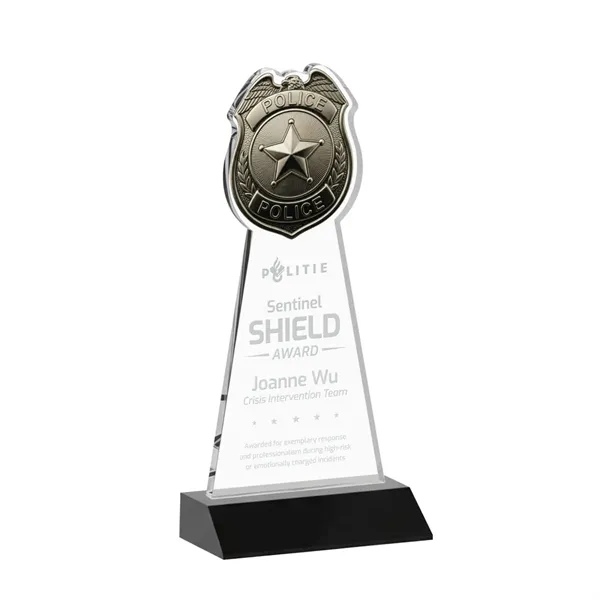 Item #AWARD AWS425-K Police Badge Award - Black