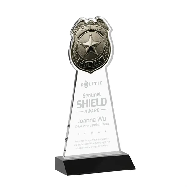 Item #AWARD AWS425-K Police Badge Award - Black