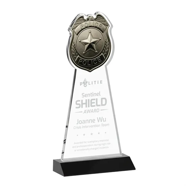 Item #AWARD AWS425-K Police Badge Award - Black