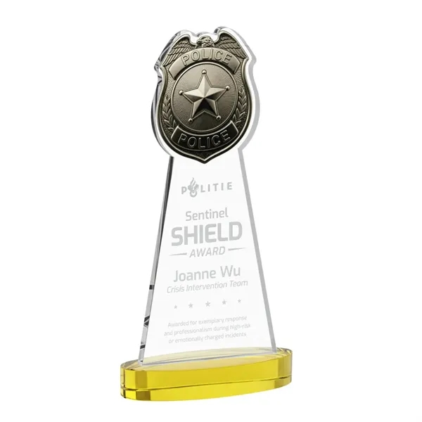 Item #AWS4255-D Police Badge Award on Alberton Base - Gold