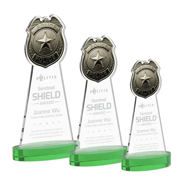 Item #AWS4255-G Police Badge Award on Alberton Base - Green