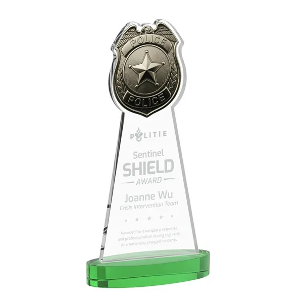 Item #AWS4255-G Police Badge Award on Alberton Base - Green