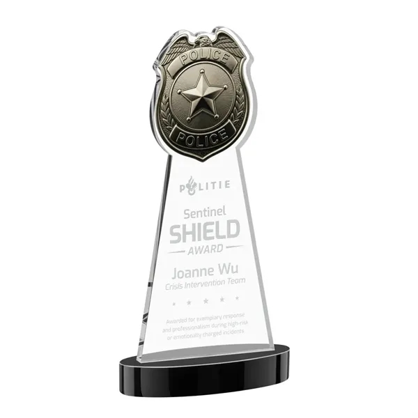 Item #AWS4255-K Police Badge Award on Alberton Base - Black