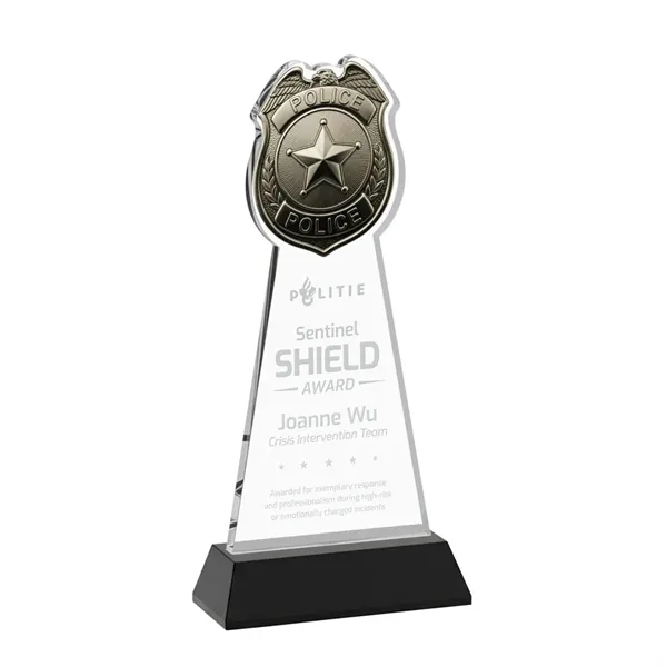 Item #AWS4256-K Police Badge Award on Hartford Base - Black