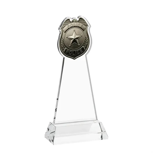 Item #AWARD AWV4256 Police Badge VividPrint™ Award on Hartford Base - Clear