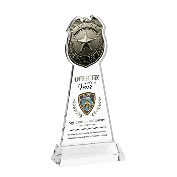 Item #AWARD AWV4256 Police Badge VividPrint™ Award on Hartford Base - Clear