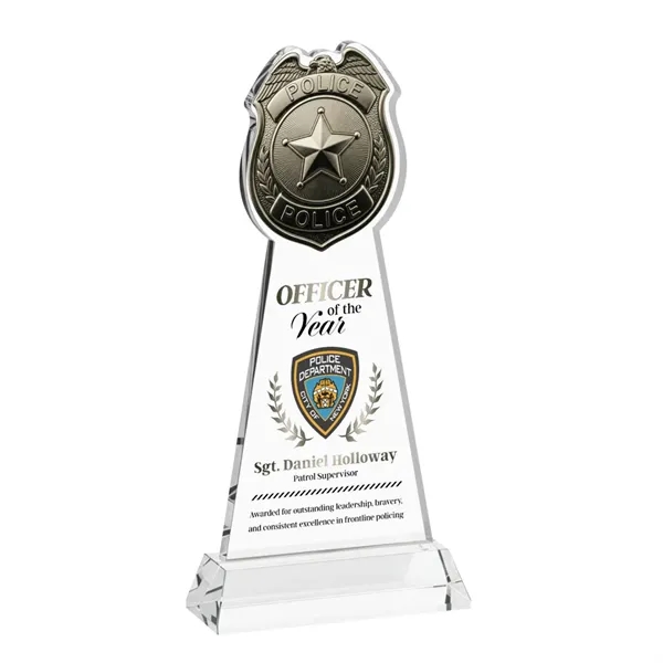 Item #AWARD AWV4256 Police Badge VividPrint™ Award on Hartford Base - Clear
