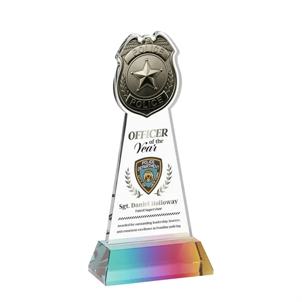 Item #AWV4256-M Police Badge VividPrint™ Award on Hartford Base - Prismatic