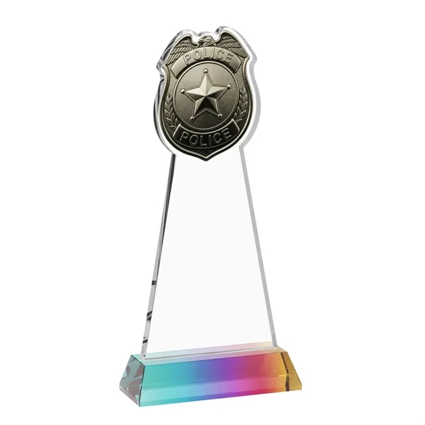 Item #AWV4256-M Police Badge VividPrint™ Award on Hartford Base - Prismatic