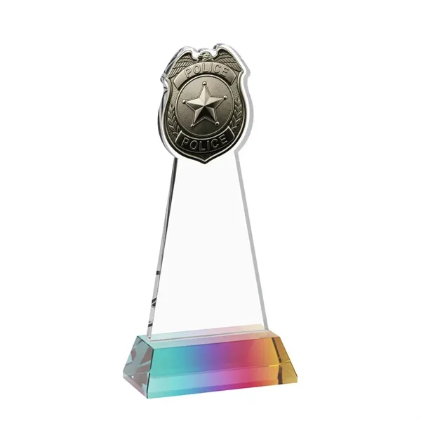 Item #AWS4256-M Police Badge Award on Hartford Base - Prismatic